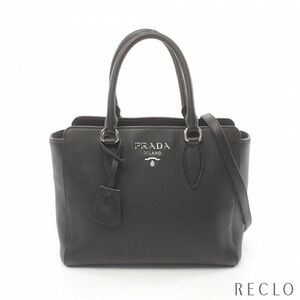Prada Vittelo Phenix Leather Handbag Black